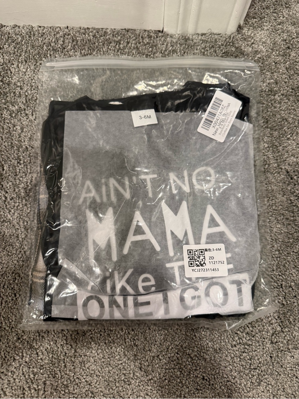 Kids Black, Blue, and Gray Graphic Outfit - 'Ain't No Mama Like the One I Got’